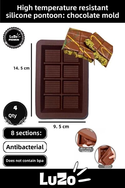 LuZo Premium Series Bpa Free Flexible High Heat Resistant Silicone Dubai Choc...