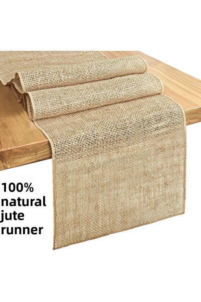 Ferdys 100% Natural Jute Runner, Decorative Wicker Fabric Tablecloth, Authent...