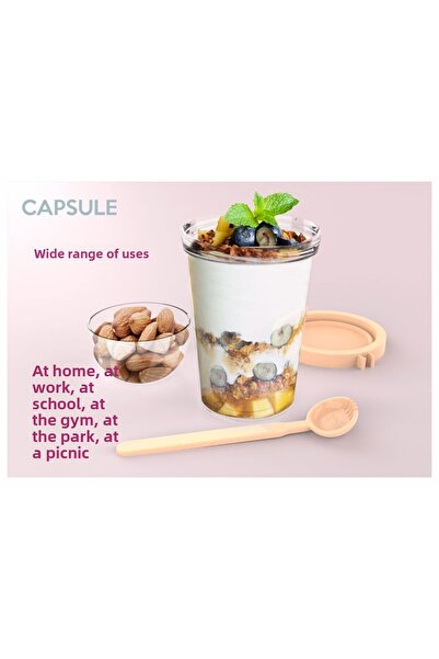 POPPARD كبسولة بينك 450 مل + وعاء وجبات خفيفة 100 مل