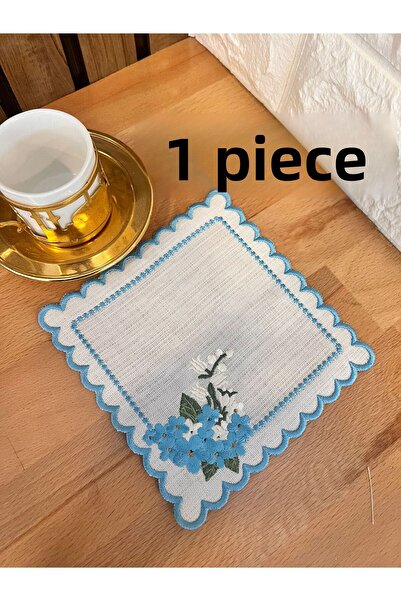 Nakışkonsept قطعة واحدة من منديل الكوكتيل المطرز بنمط فرع الربيع