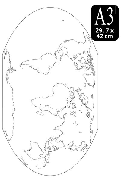 Artlantis World Mute Map A3 10Pcs 29.7X42Cm World Mute Map Copier Project Hom...
