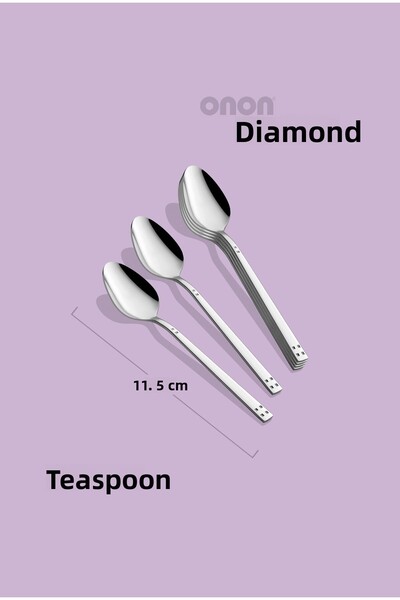 on-on 18/10 Diamond Teaspoon - Set of 6