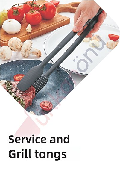 Dükkanönü Plastlife Fireproof and Non-Stick Silicone Barbecue Tongs - Kp-122
