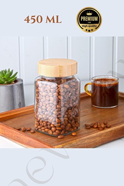NEWNOW 1 Bamboo Jar with Lid - Crystal Thick Glass, Spice Jar Storage Jar