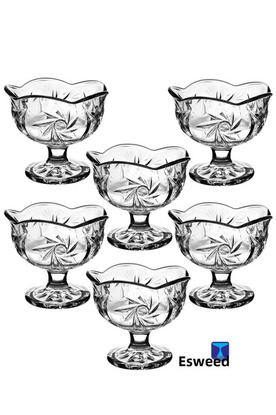 Queen’s Kitchen Sunstar 6-Piece - Footed Glass Ice Cream Box Set