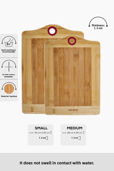 Karaca Lara 2-Piece Bamboo Cutting Board 30/36 cm