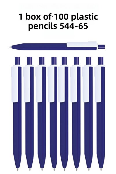 KALE PROMOSYON قلم حبر جاف بلاستيكي 100 قطعة قلم حبر جاف للمدرسة والأعمال الم...