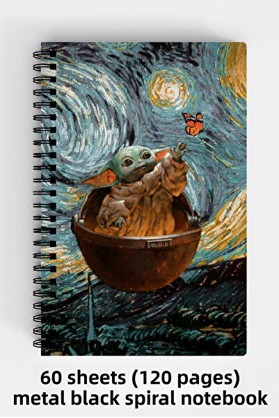 Anime Marketi دفتر ملاحظات بغلاف صلب مقاس A5 من ستار وورز آرت ديزاين، 120 ورقة