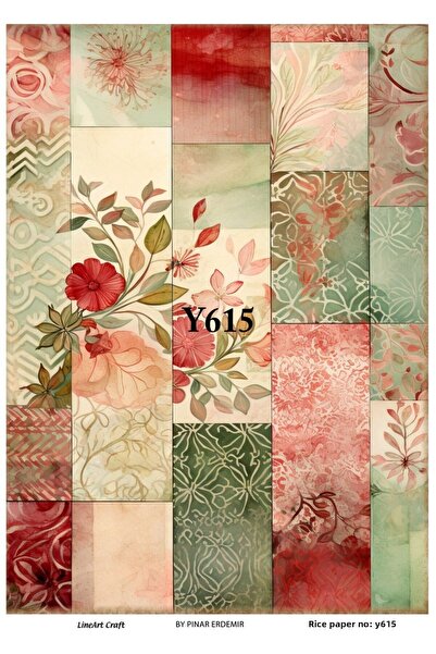 LİNEART ورق ديكوباج نحاسي بنمط عيد الميلاد الخطي رقم: Y615 - 29x42 سم