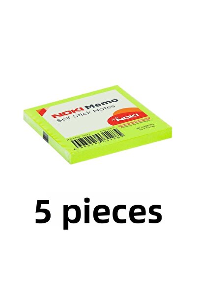 Noki 5 Pieces Postit 75mm X75mm Adhesive Paper 80 Sheets Green