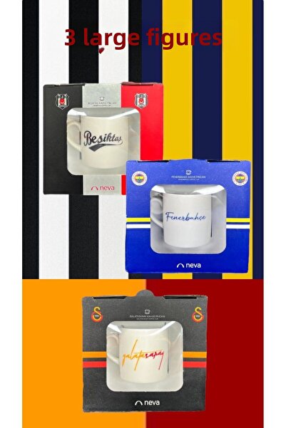 Neva 3 Sets of Large Cups in Licensed Special Box - Coffee, Father's Day Gift