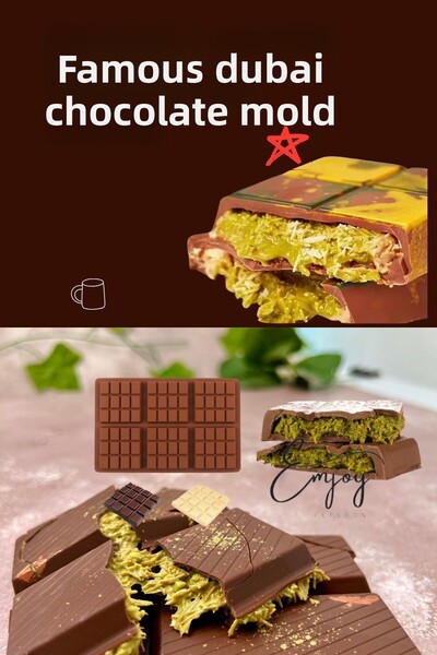 WorkAsist قالب شوكولاتة دبي الشهير من السيليكون - قالب كعك على شكل شمعة شوكول...