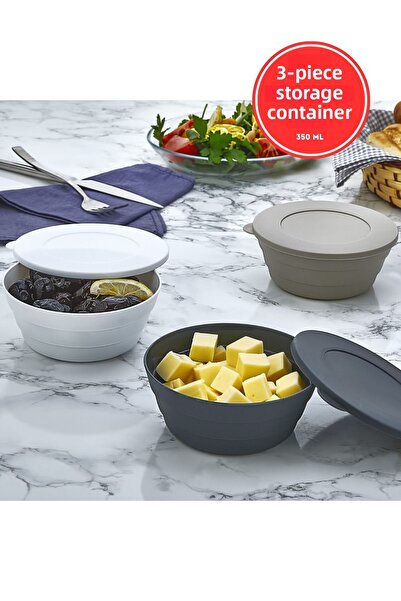 WAPPA 3-Piece Plastic Leak-Proof Storage Container, Snack Bowl, Breakfast