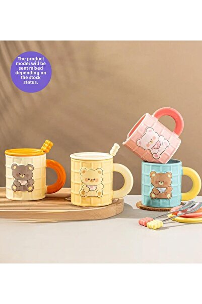 Gift Moda Colorful Ceramic Mug with Teddy Bear Theme