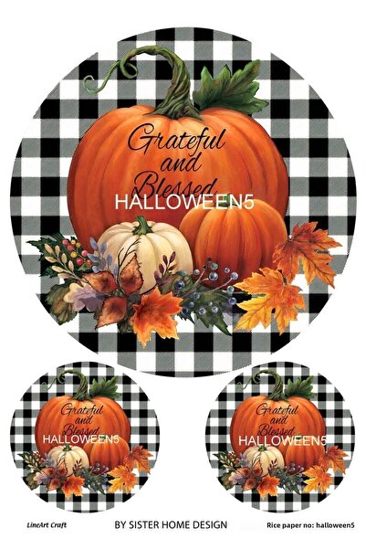 LİNEART Brass Decopage Paper La-halloween5