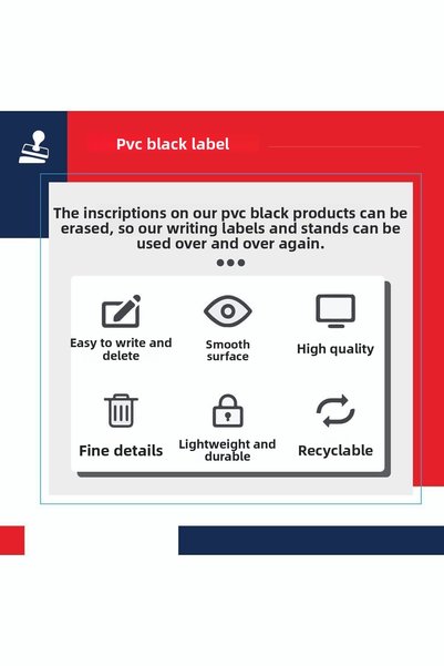 damga market Removable, Rewritable Black Price Tags from PVC, PVC Chalkboards, 8 Cm X 12 Cm