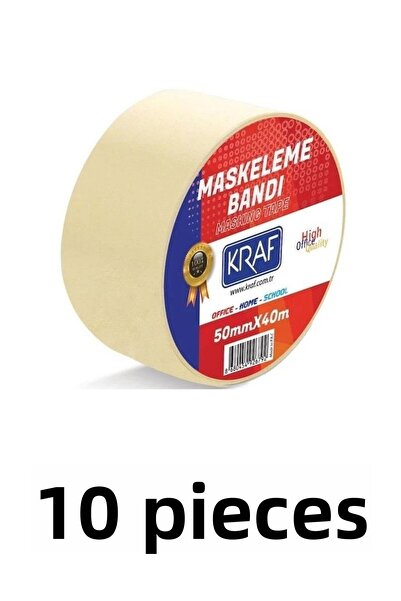 KRAF 10 Pieces of Masking Tape 50 mm x 40 meters Paper Tape