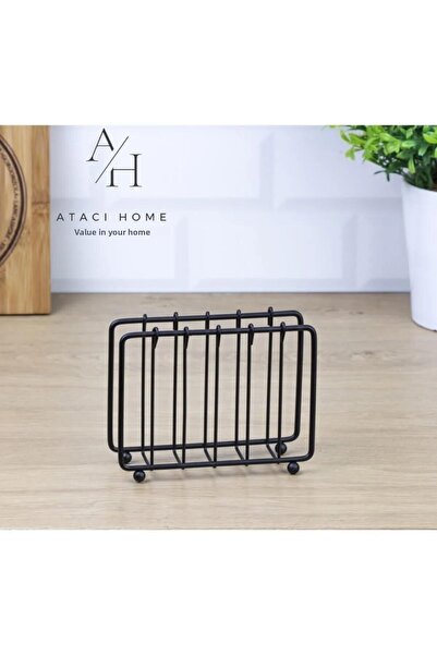 ATACI 1St Quality Black Stainless Footed Napkin Holder