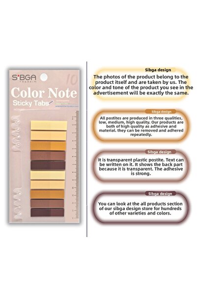 sibga tasarım Transparent Colored Postit Post-it Post It.Bookmark Bookmark Postit Sticker Note Paper 200 Sheets