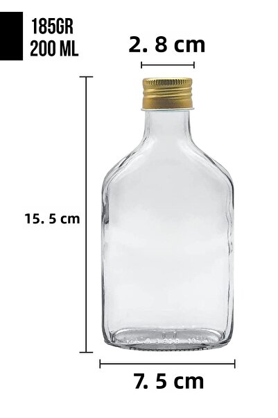 Bulgurlu Hasan Efendi Kahve Evi Cold Brew Transparent 200 Ml Leakproof Gold Metal Lid Empty Glass Bottle Cold Coffee