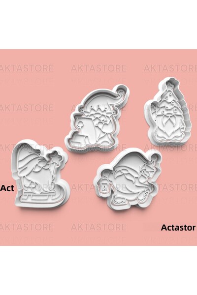 AKTASTORE مجموعة قوالب البسكويت والحلوى من قزم 4 قطع 0027-set