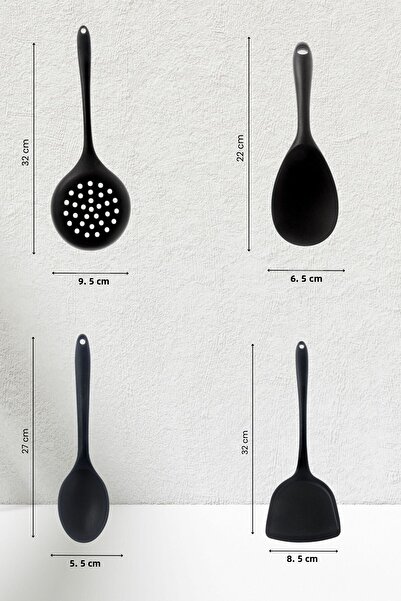 rubihome Set of 10 Black Kitchen Utensils