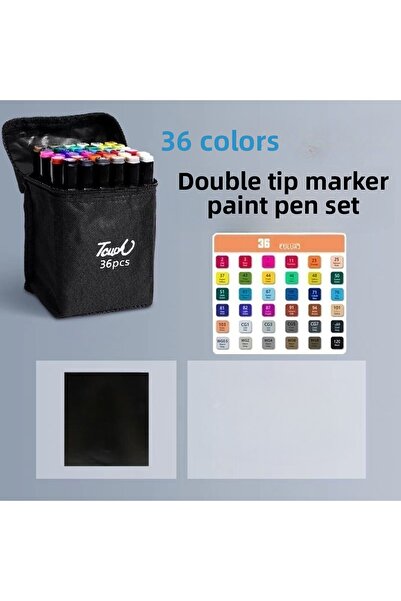 MAVIGOK حقيبة مجموعة أقلام تحديد مزدوجة الجوانب مكونة من 36 قطعة