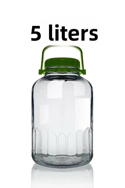 Paşabahçe وعاء تخزين مربى التورشيه سعة 5 لتر بغطاء أخضر من هارفست كام 80007