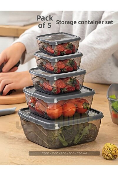 Jet's Home 5'Unrar Set - Square Storage Container System Bpa Free for Holding Food and Fodyu