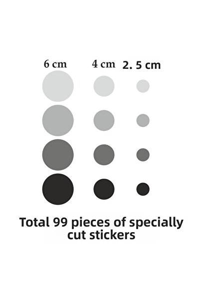 ENGINPRINT Gray Tone Large and Small Round Shape Wall Sticker 99 Pieces