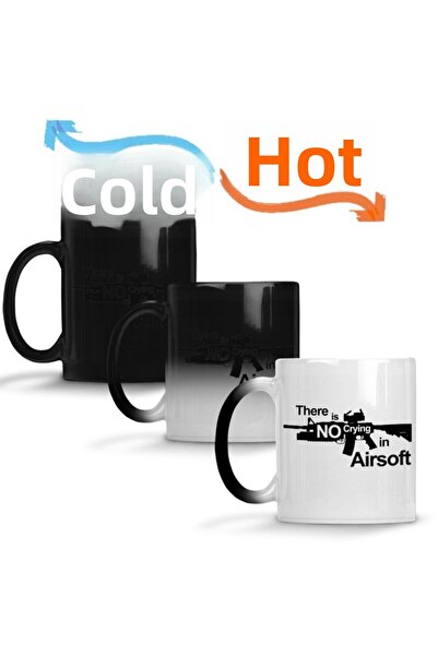 Baskı Dükkanı There's No Crying In Airsoft Magic Mug Cup Porcelain