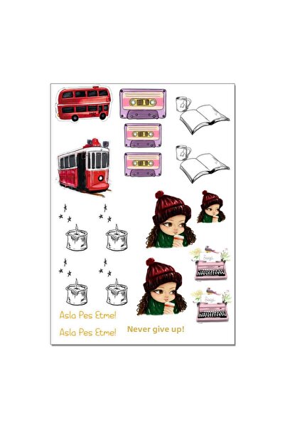 Fatofotofan مجموعة ملصقات لا تتخلى أبدًا، عربة، تحفيزية