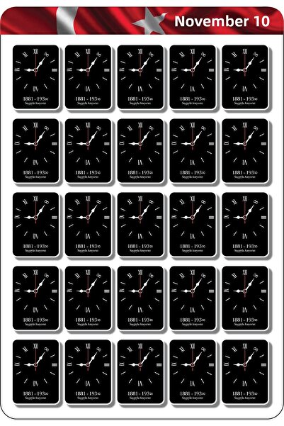 cakaybu Set de autocolante pentru Ziua de comemorare a lui Atatürk, 10 noiemb...