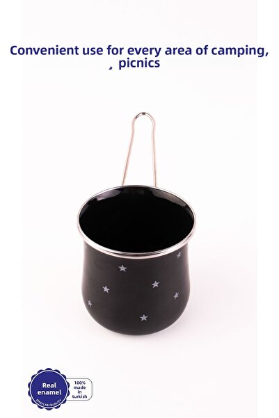 EMAYlab Star Patterned Enamel Coffee Pot (Can Be Used on All Stoves)