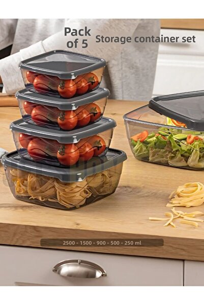 Jet's Home 5'Unrar Set - Square Storage Container System Bpa Free for Holding Food and Fodyu