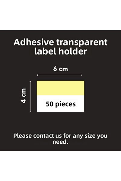Şeffaf Etiket 50 buc Etichetă adezivă din PVC 6x4 cm Buzunar adeziv pentru et...
