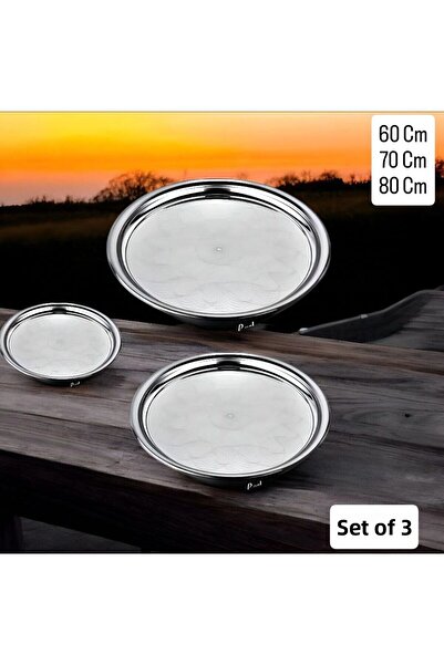 Metler Stainless Steel Sini Tableware Dinner Tray Super Chromed Sini 60Cm,70C...