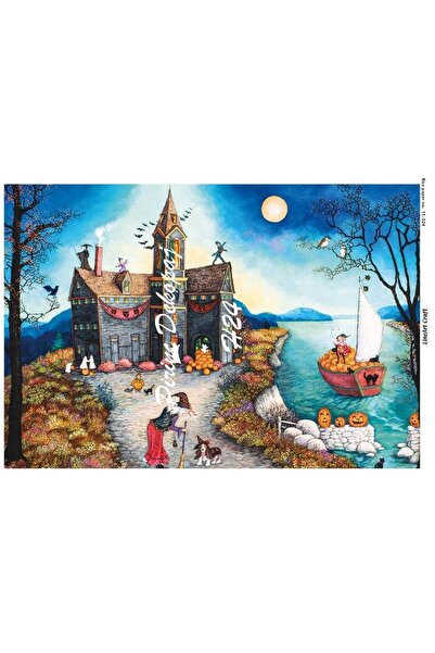 LİNEART Hallowen24- Brass Decopage Paper - 29X42Cm