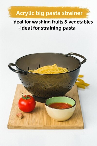 EWs Acrylic Smoked Pasta Strainer & Vegetable Fruit Strainer