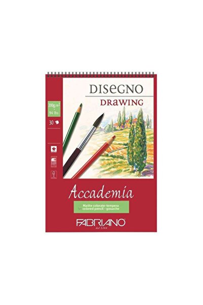 Fabriano Disegno Academia A4 30 Sheets 200Gr - Drawing Block with Spiral from...