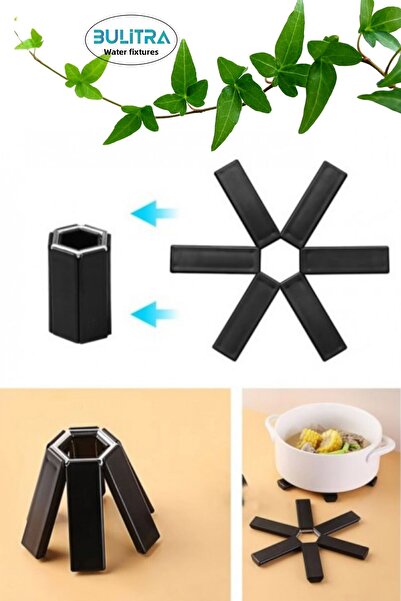 BULİTRA Su Armatürleri Foldable Heat Resistant Trivet Non-Slip Pot Mat Teapot...