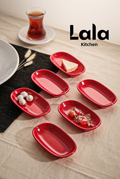 Lala Mutfak مجموعة من 6 أطباق قارب مقاومة للكسر (12 × 7 سم) - طبق الإفطار ووعاء الوجبات الخفيفة والعرض