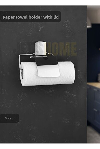 Jet's Home Paper Towel Holder with Lid Stainless Napkin Holder Steel Bathroom Towel Holder Organizer Chrome