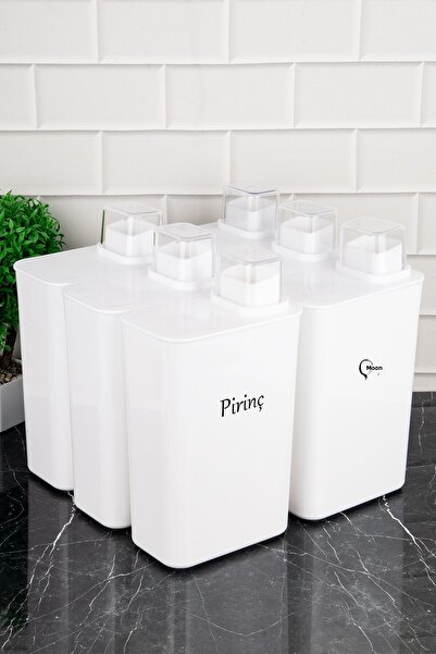 DNS HOME 6-Piece Pulses Set Self-Scaled Storage Container Labeled Food Container Food Set 3000 ml