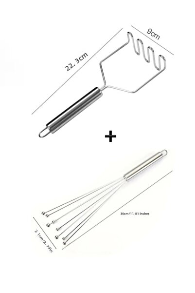 Hilamingo Home مجموعة أدوات المطبخ مكونة من قطعتين؛ مضرب كبير الحجم ذو رأس كر...