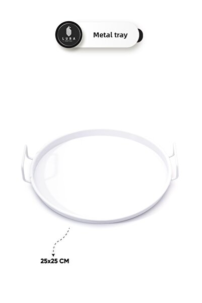 Skygo Set of 4 Vera White Metal Tea and Coffee Presentation Tray - 25 cm Minimalist and Fashionable Presentations