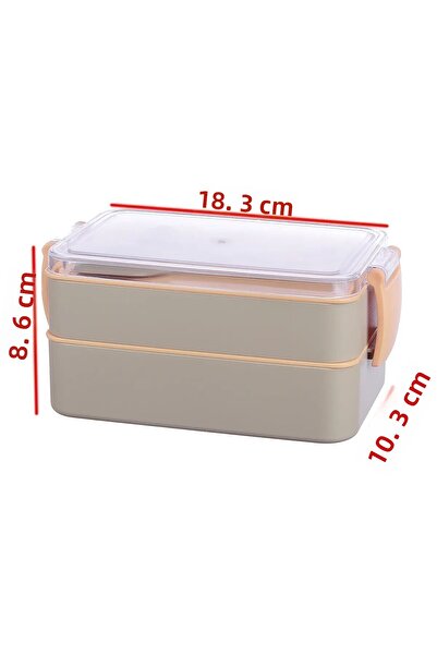 LEON LİFE Leon Life 2 Tier Lunch Box - with Fork and Spoon Gift