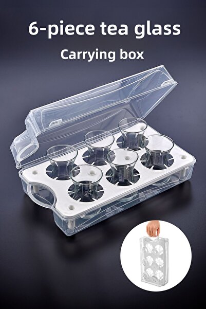 NESS HOME Tea Cup Carrying Container Picnic Camping Cup Storage Box - Carry Organizer