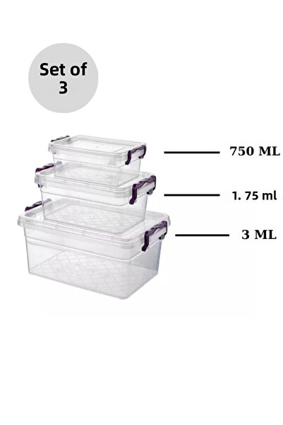 Loremp Storage Container Set of 3 Nesting Interlocking Ziplock Storage Box Organizer