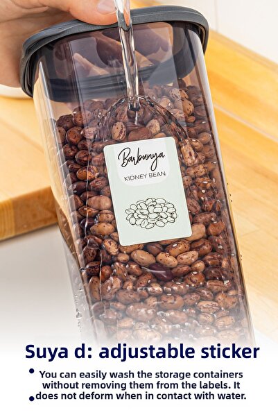 Vienev 6-Piece Foly Square Food Storage Container with Colorful Labels 2x (0.55 Liters, 1.2 Liters, 1.75 Liters) Anthracite